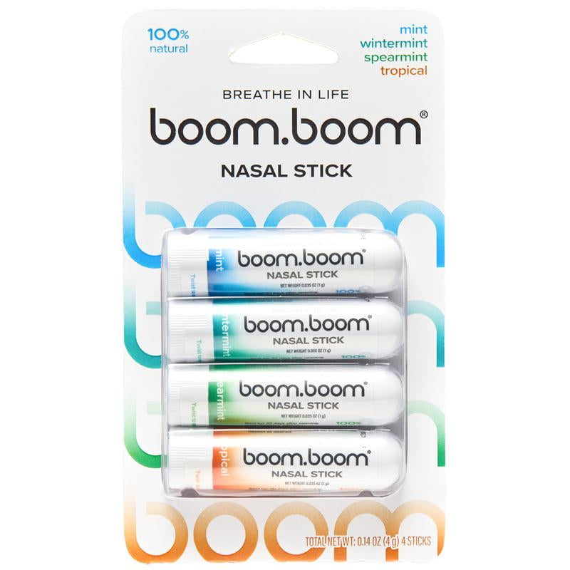 Boomboom Nasal Stick: Free Your Nose | Featured on Shark Tank | Powerful Essential Oils with Vapor Flow Technology | Breathe in Life