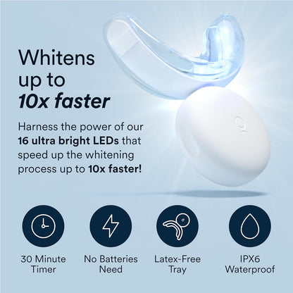 Teeth Whitening Kit, LED Accelerator Light, 35% Carbamide Peroxide Teeth Whitening Gel, 20+ Whitening Treatments, Whitens up to 10 Shades in 7 Days