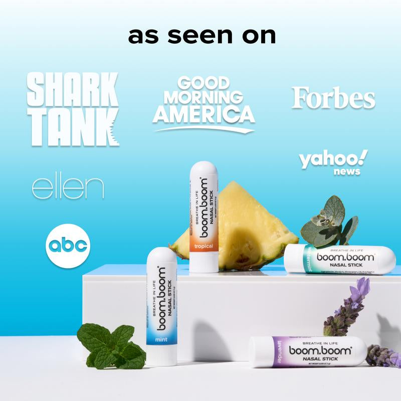 Boomboom Nasal Stick: Free Your Nose | Featured on Shark Tank | Powerful Essential Oils with Vapor Flow Technology | Breathe in Life