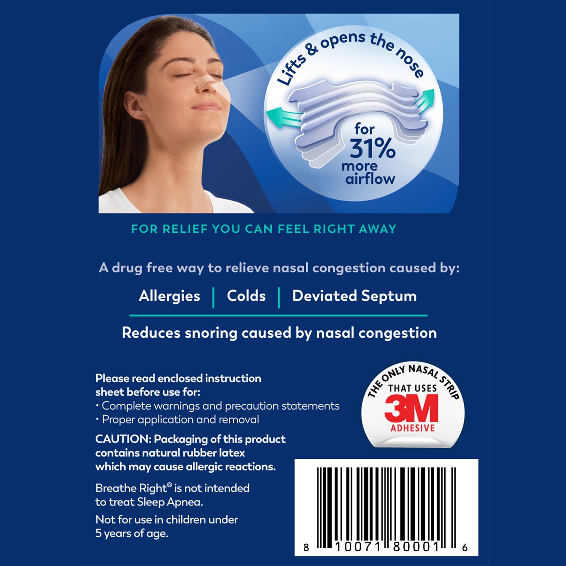 Breathe Right Extra Strength Nasal Strips, Clear, for Sensitive Skin, 26 Count