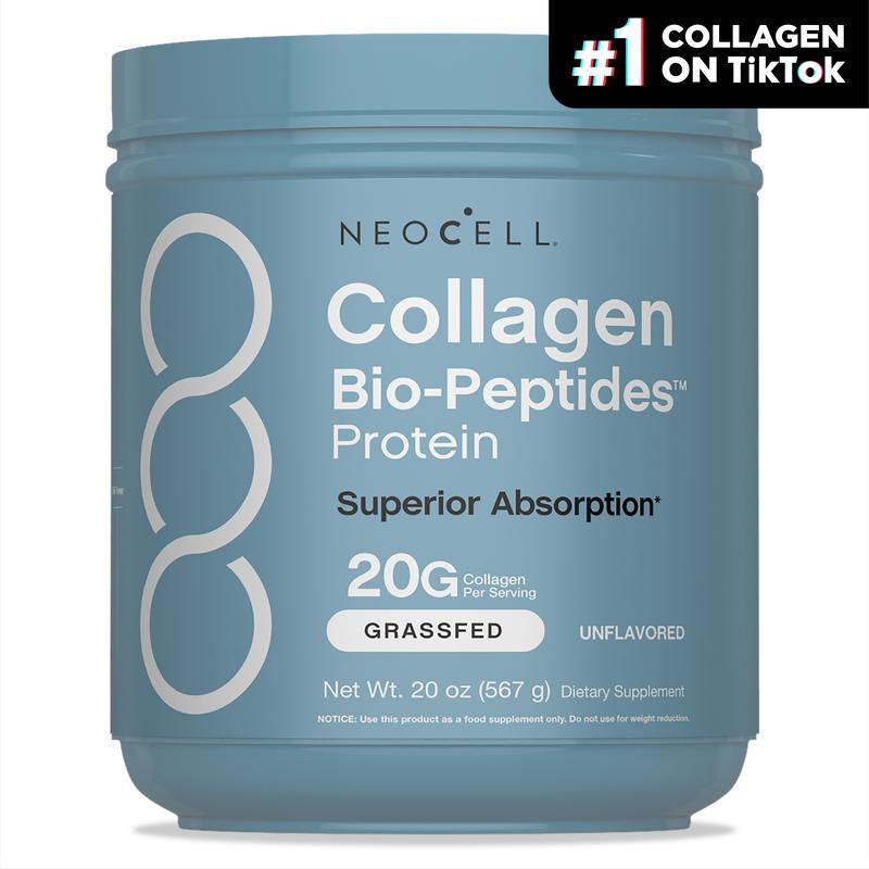 Neocell Collagen Bio-Peptides Powder 20Oz - Grassfed Protein Supplement - Advanced with 18 Essential Amino Acids