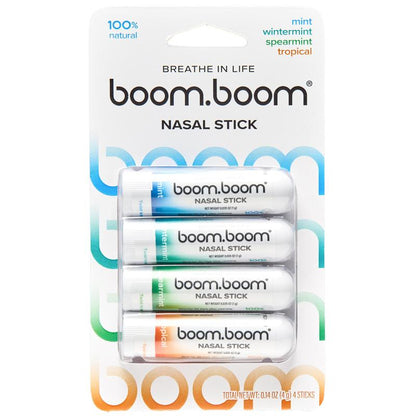 Boomboom Nasal Stick: Free Your Nose | Featured on Shark Tank | Powerful Essential Oils with Vapor Flow Technology | Breathe in Life